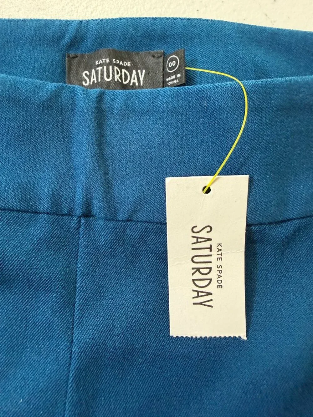 Kate Spade Saturday The Pipeline Pant Peacock Blue Ankle Pants Size 00 NWT